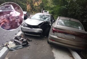 Acidente na Es-257: colisão entre três veículos arranca motor de carro na rota Aracruz-ibiraçu