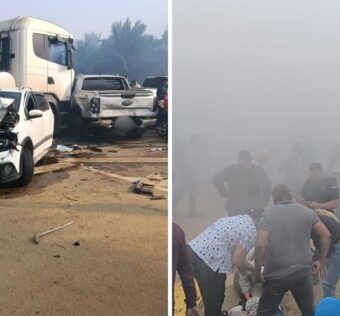 Cinco feridos em engavetamento na Es-080 por nevoeiro intenso, Águia Branca, nesta quarta.