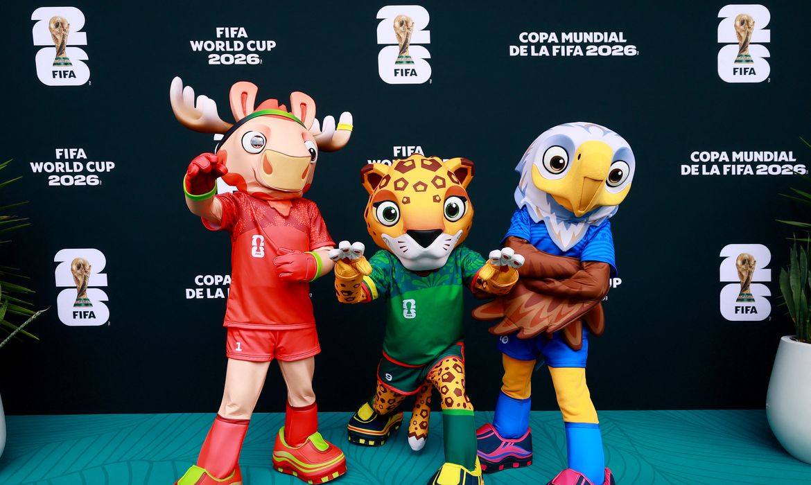 Mascotes do Mundial 2026: águia-careca, onça e alce unem esporte e conscientização