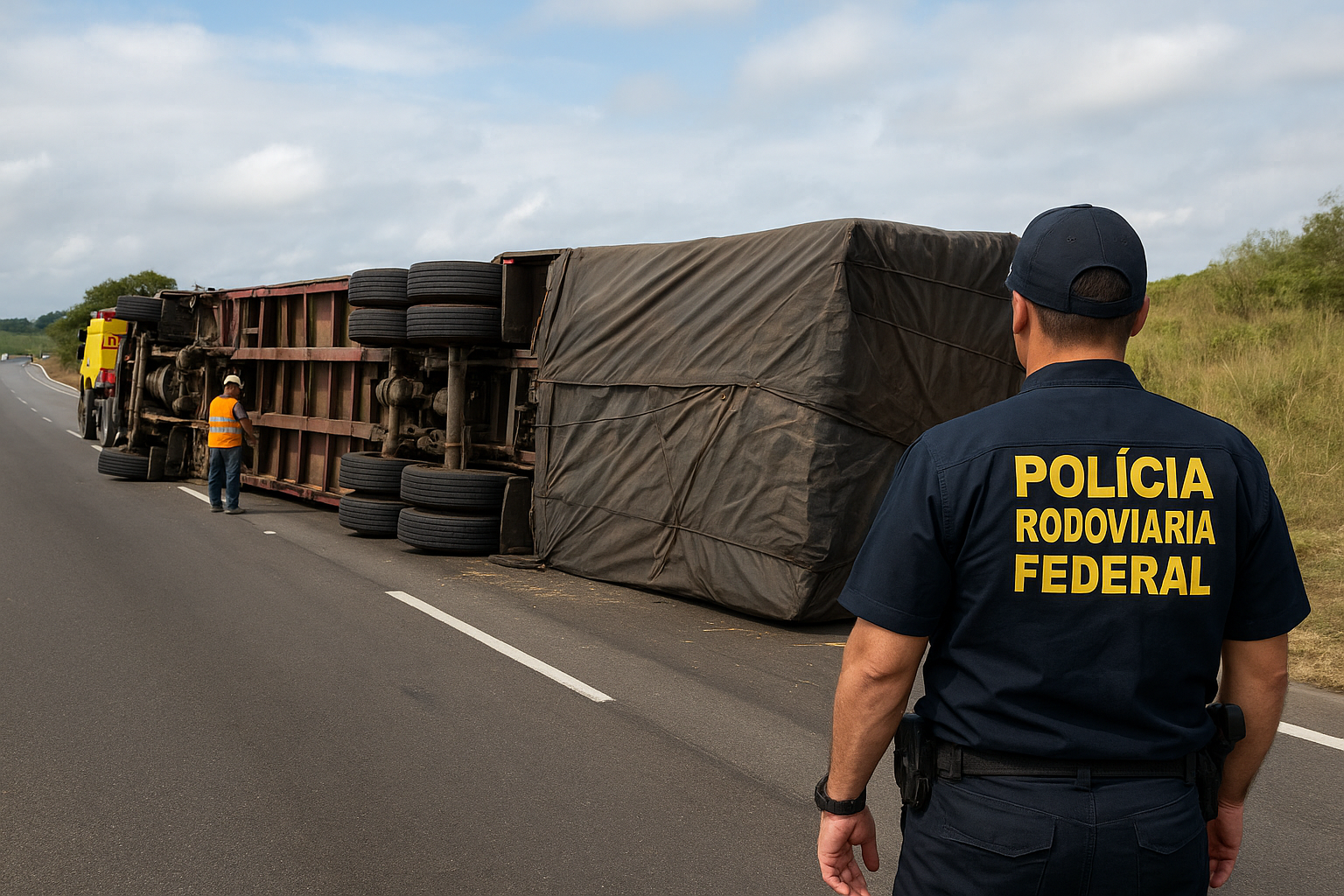 Carreta tombada na BR-101 em Aracruz tem carga removida e pista é liberada após três dias