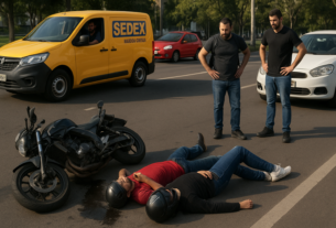 Colisão entre carro e moto deixa motociclista e garupa feridos na Avenida Fernando Ferrari, em Vitória