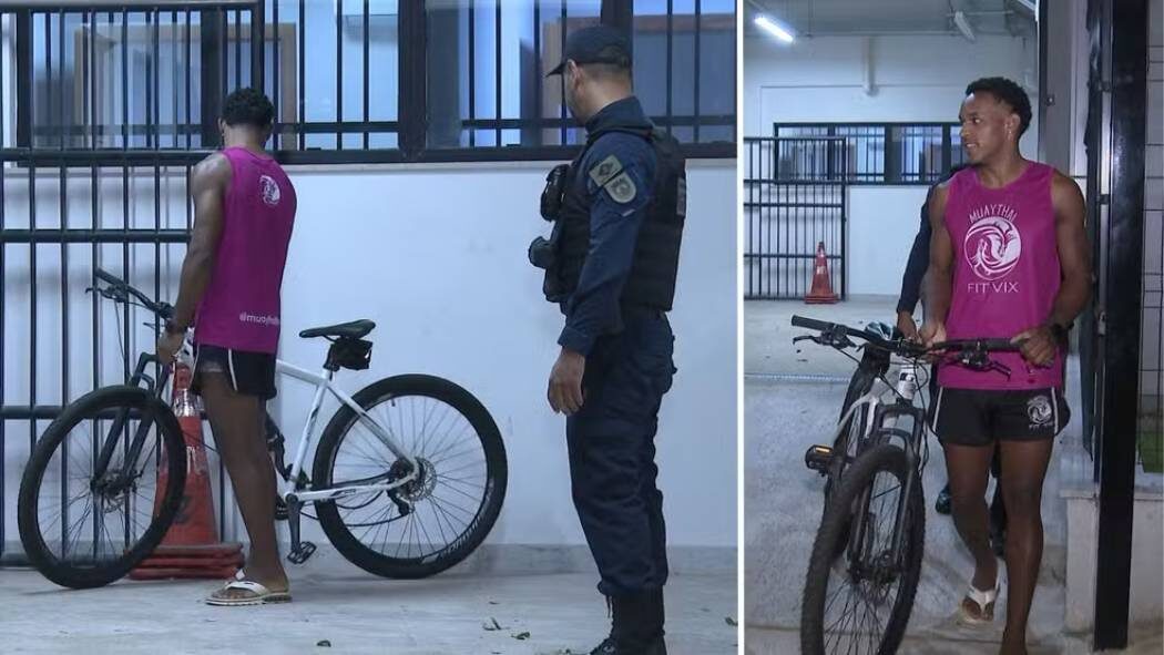 Professor de Muay Thai recupera bicicleta furtada após perseguir suspeito e aplicar 'mata-leão' em Vitória 1 Professor de Muay Thai recupera bicicleta furtada após perseguir suspeito e aplicar 'mata-leão' em Vitória