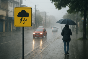 Inmet emite alerta amarelo para seis cidades do Sul do Espírito Santo por chuva, granizo e ventos (15/08/2026)