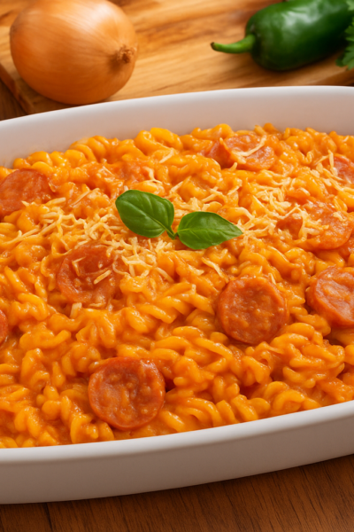 Macarrão cremoso na panela de pressão: receita rápida e prática para o almoço