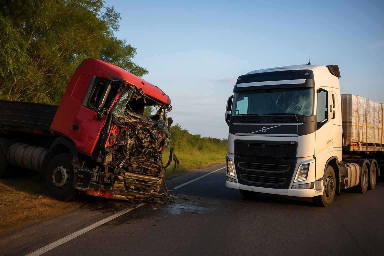 Motorista fica gravemente ferido após carreta invadir contramão e provocar colisão na BR-101 em Linhares