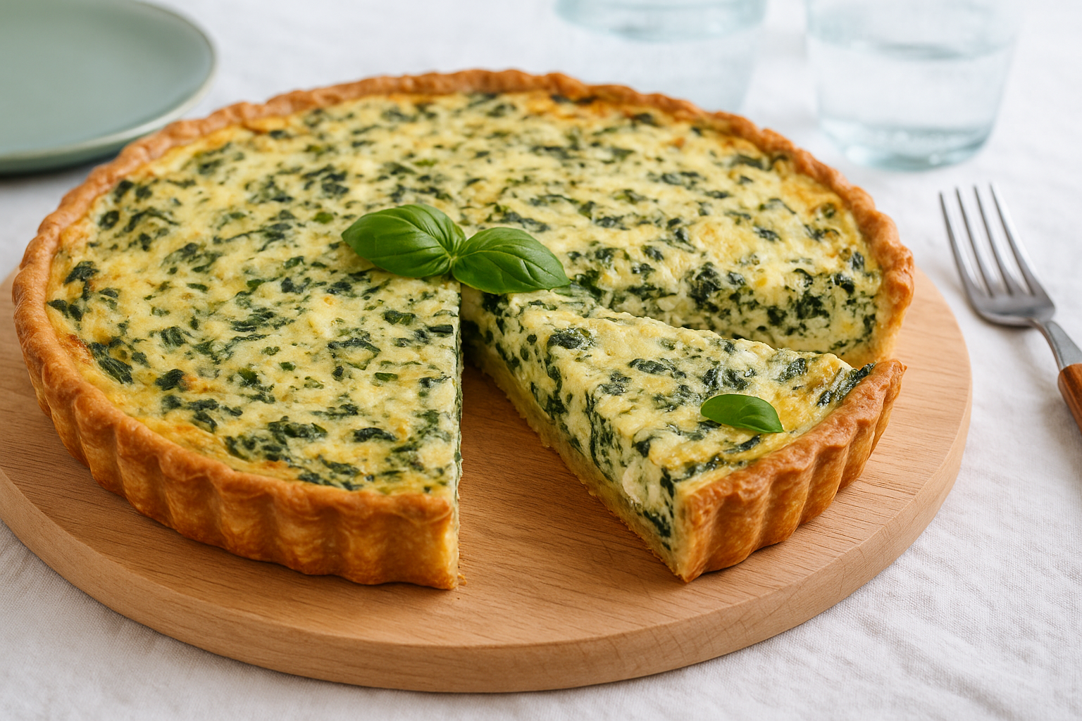 Quiche de espinafre com queijo de cabra: receita prática para o jantar