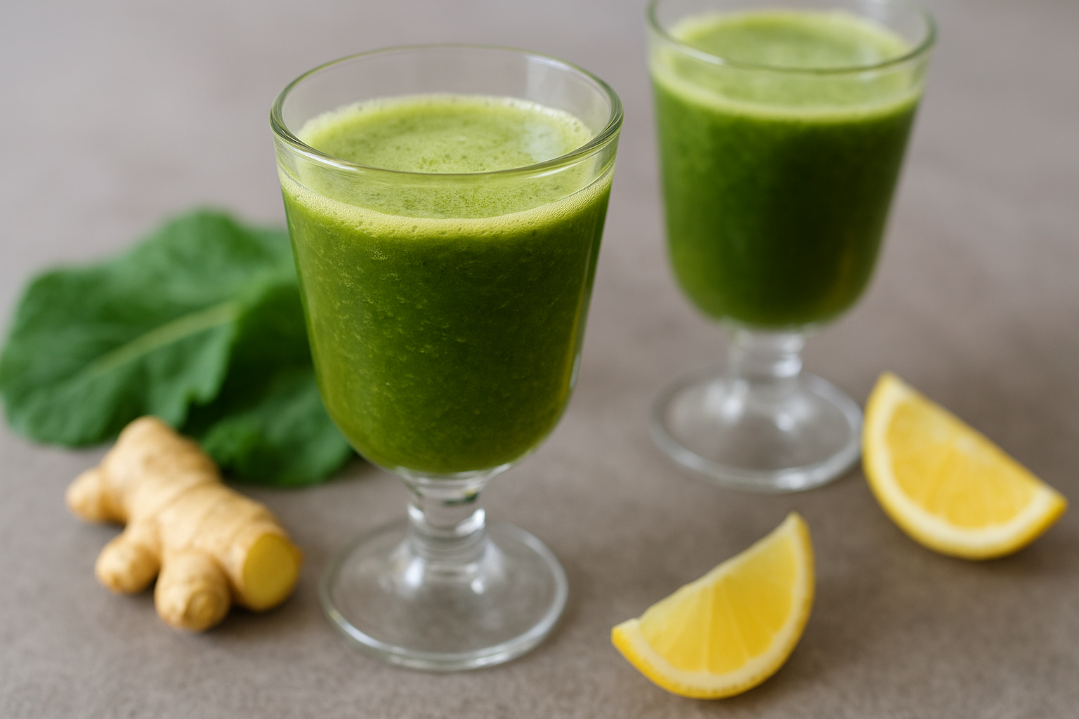 Suco verde de couve, limão e gengibre — receita rápida, benefícios e dicas