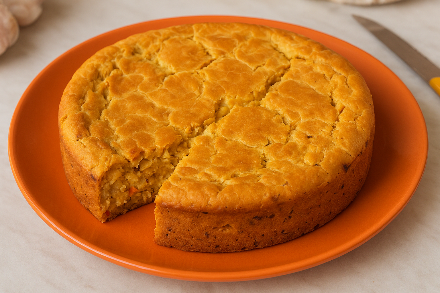 Torta proteica de frango com massa de grão-de-bico — receita fácil e sem farinha de trigo
